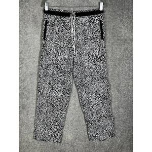 DKNY Brushed Jersey Pull On Pants Womens Size‎ Small Stretch Black White Pockets
